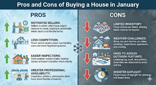 Pros and Cons of Buying a House in January 